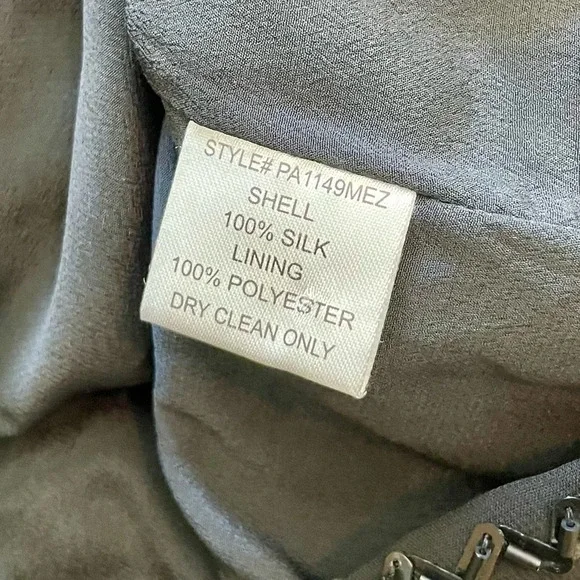 Parker Black Beaded Sparkly Open Back Silk Tank Top Size S - Picture 3 of 4